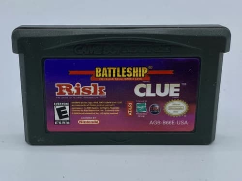 Nintendo Game Boy Advance Battleship Risk Clue 3 in 1 Board Games Official GBA