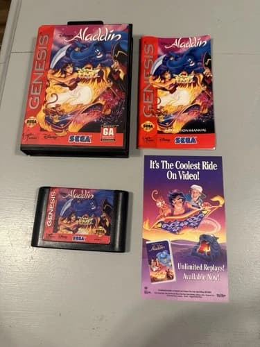 Disney's Aladdin (Sega Genesis, 1993) Complete CIB Tested Working