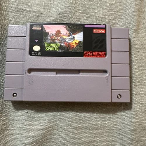 Thunder Spirits - Super Nintendo SNES 1992 Shooter - Tested & Works, Great Shape