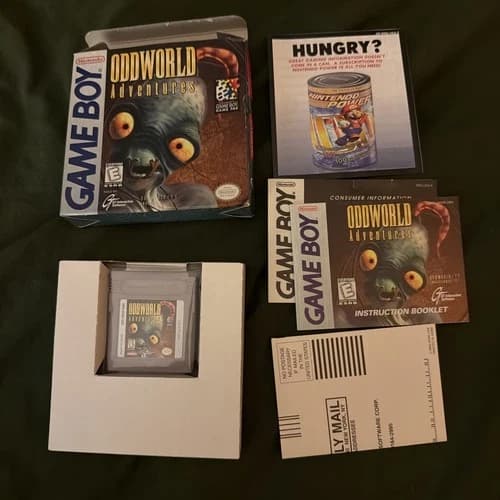 Oddworld Adventures for the Nintendo GameBoy CIB Complete In Box W/ Reg - Tested
