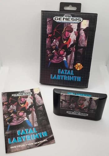 (1991 SEGA GENESIS) *Fatal Labyrinth* RPG Video Game -COMPLETE RARE Play Tested!