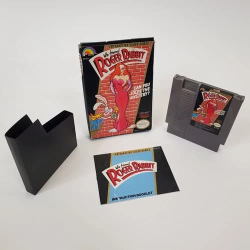 CIB Who Framed Roger Rabbit NES 1989 LJN Complete Box Manual Dust Sleeve Worn