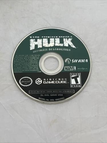 The Incredible Hulk: Ultimate Destruction Nintendo GameCube 2005 Disc Only