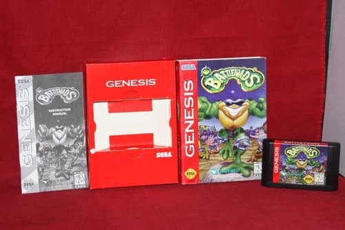 Battletoads (Sega Genesis, 1993) Authentic Game Cartridge, CIB Complete