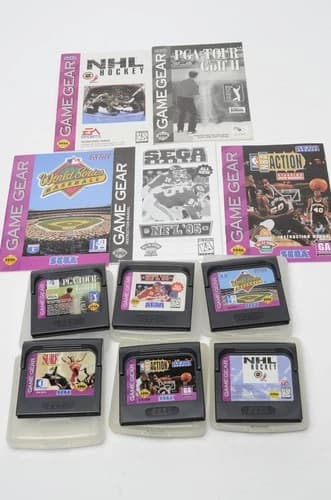 Sega Game Gear Sports Games x6, 5 Manuals Surf Ninjas NFL NBA Golf Baseball Set