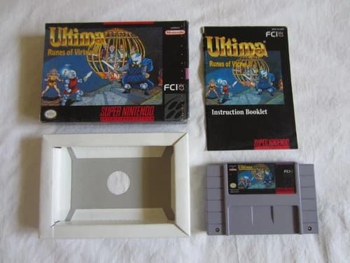 Ultima: Runes of Virtue II (SNES) Super Nintendo CIB Complete 1994 FCI RARE