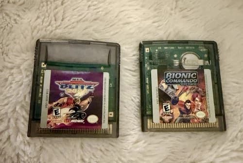 2 Gameboy Cartridges NFL Blitz 2000 and Bionic Commando: Elite Forces. Nintendo