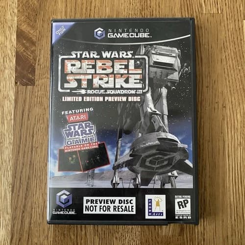 Star Wars Rogue Squadron III 3 Rebel Strike PREVIEW DISC Nintendo GameCube CIB