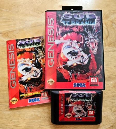 Sega Genesis (CIB) - Sub Terrania - COMPLETE Video Game, Box and Manual