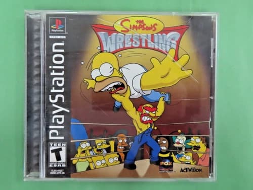 SONY PS1 THE SIMPSONS WRESTLING VIDEOGAME PLAYSTATION TESTED WORKS