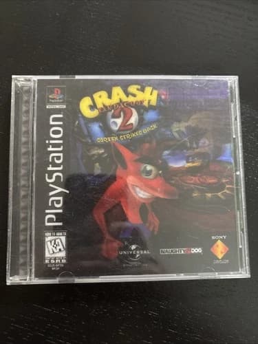 Crash Bandicoot 2 PS1 PlayStation 1 CIB Black Label Lenticular Cover Complete !!