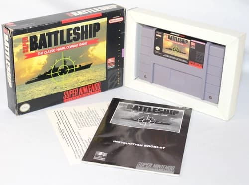 Super Battleship SNES Super Nintendo Complete CIB Good Condition w/ Reg Card!
