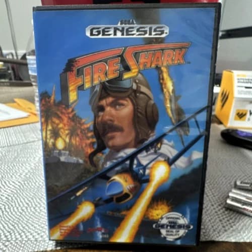 Fire Shark Sega Genesis DreamWorks Complete Cartridge Case Manual 1990 Shooter
