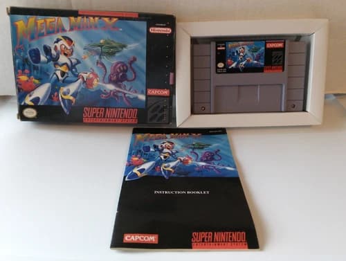 Mega Man X SNES w/ Original Box, Manual, Cart- Tested -