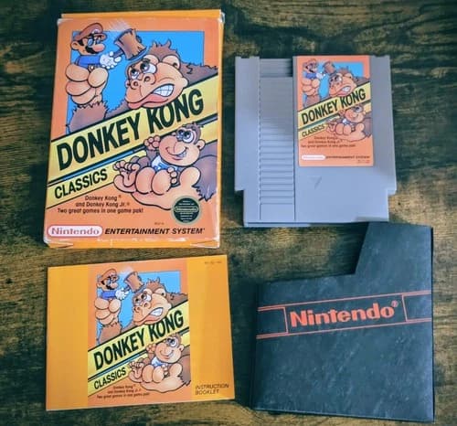 Boxed CIB Donkey Kong Classics 1988 Nintendo NES Authentic, Tested Working