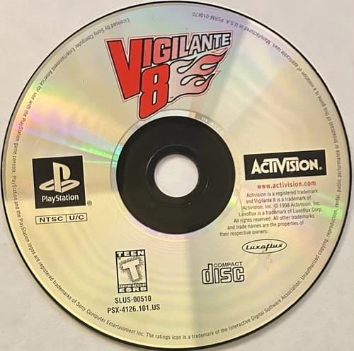 Vigilante 8 (Sony PlayStation 1, PS1) DISC ONLY | NO TRACKING | M2081