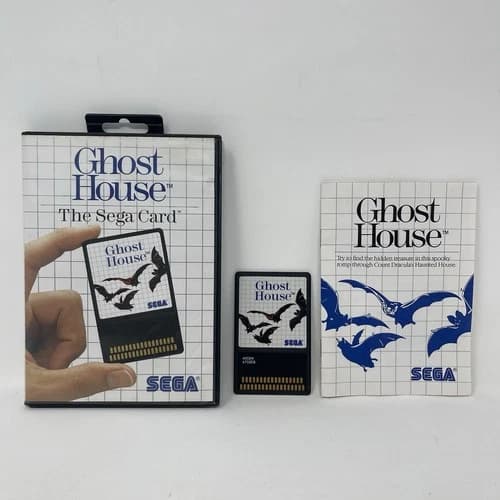 Ghost House Sega Master System SMS Sega Card Complete CIB w/Manual - Tested