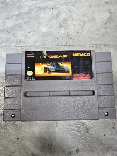 Top Gear Kemco (1992) Super Nintendo SNES Authentic Tested Clean