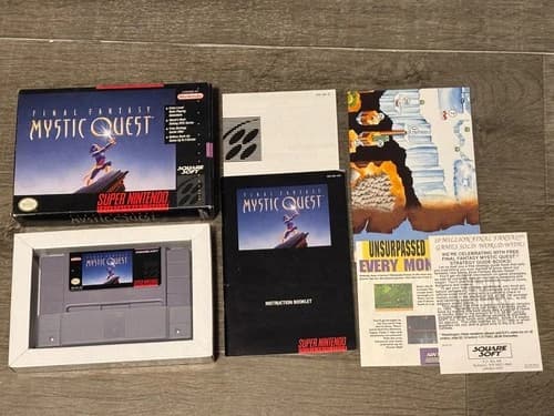 Final Fantasy Mystic Quest Super Nintendo Snes Complete CIB w/Map Very Good