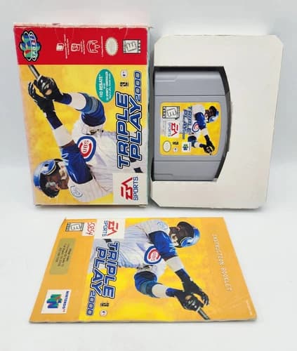 N64 Triple Play 2000 Nintendo 64 CIB Complete In Box *Sunfaded Box* EA Sports