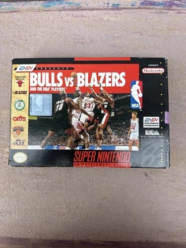 SNES Bulls vs Blazers and the NBA Playoffs SNES Nintendo Complete CIB Authentic