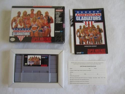 American Gladiators (SNES) Super Nintendo CIB Complete 1993 Gametek RARE