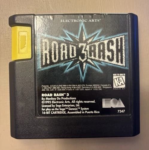 Road Rash 3 Sega Genesis Game Cartridge Only Authentic Electronic Arts Retro