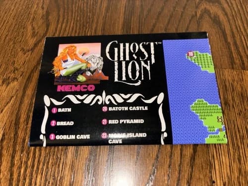 NES Ghost Lion World Map; Spirits, Magic Equipment List; Levels Chart; Treasure