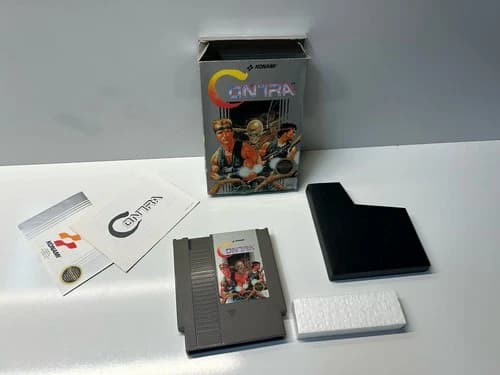 Contra (Nintendo NES, 1988) COMPLETE CIB - Tested & Working