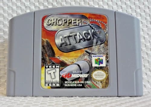 Nintendo 64 N64 Chopper Attack Helicopter Video Game Cartridge - Tested!