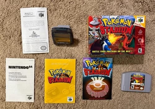 TESTED Pokemon Stadium Nintendo 64 N64 Complete CIB VG Box Manual Transfer Pak