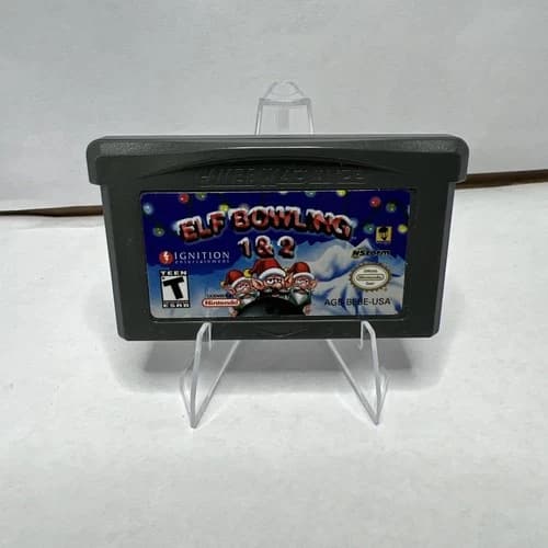 Elf Bowling 1 & 2 Nintendo Game Boy Advance GBA Cartridge Only Tested & Working