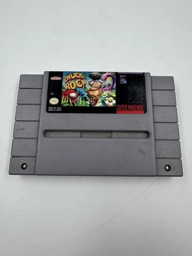 Chuck Rock Authentic Super Nintendo Game SNES - Tested & Working