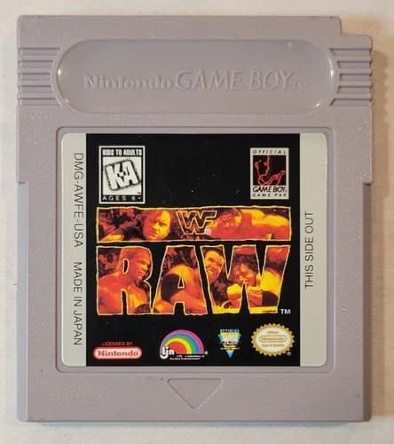 1994 WWF Raw Nintendo Game Boy Video Game Cartridge Loose Gameboy Cart OEM