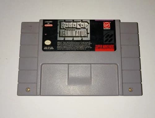 ROBOCOP VERSUS THE TERMINATOR Super Nintendo SNES Game Cartridge TESTED WORKING