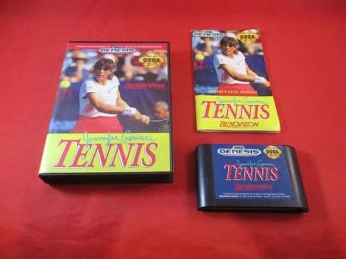 Jennifer Capriati Tennis (Sega Genesis, 1992) COMPLETE w/ Box manual game WORKS!