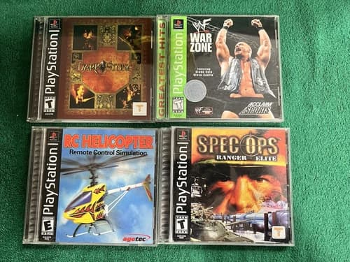 4 Sony PlayStation 1 - Dark Stone - Spec Ops Ranger Elite RC Helicopter War Zone