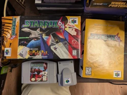 Star Fox 64 (Nintendo 64 N64, 1997) Complete - CIB W Rumble Pak-Tested - READ!