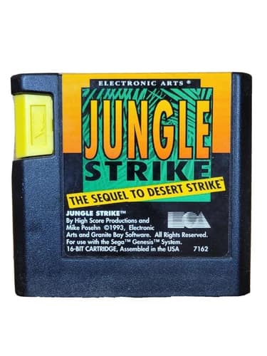 Vintage 1993 Sega Genesis JUNGLE STRIKE Working Game Cartridge Only, Preowned