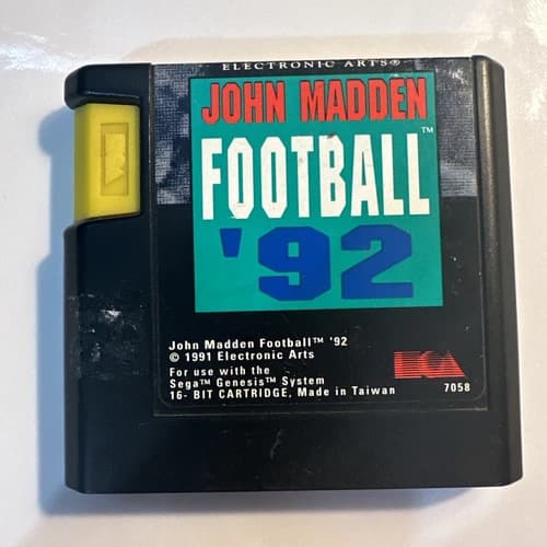 John Madden Football '92 - Sega Genesis, Cart Only Tested