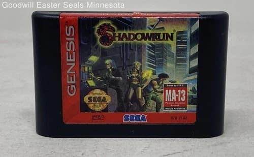Shadowrun Video Game Cartridge for Sega Genesis-Tested
