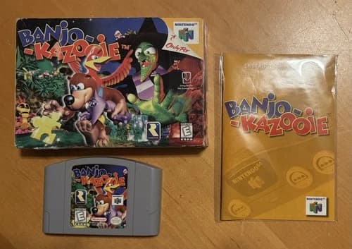 BANJO-KAZOOIE Nintendo 64 N64 Complete Box Manual Cartridge Tested Authentic CIB