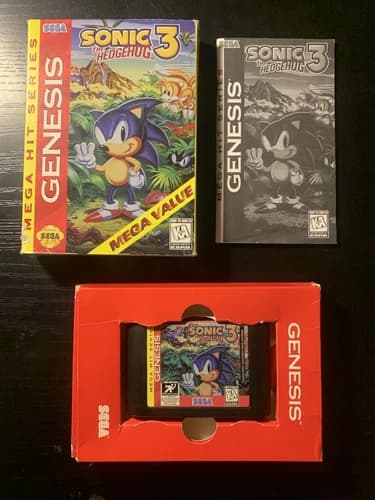 Sonic the Hedgehog 3 (Sega Genesis, 1994) Authentic Complete CIB Tested & Works