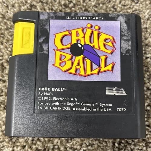 Crue Ball (Sega Genesis, 1992) Authentic Video Game, Cartridge ONLY