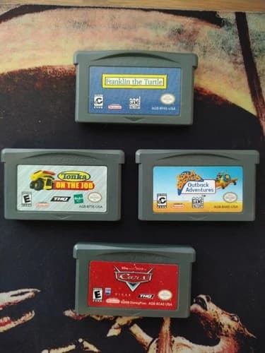 Game Boy Advance Outback Adventure, Cars, Tonka: On The Job, Franklin The Turtle