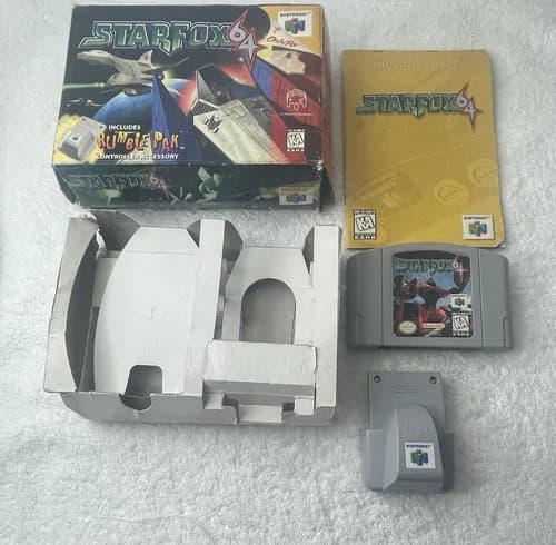 Star Fox 64 (Nintendo 64 N64, 1997) Complete - CIB W Rumble Pak-Tested - READ!