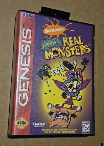 AAAHH!!! Real Monsters Sega Genesis 1995 CIB Rare Clamshell Case