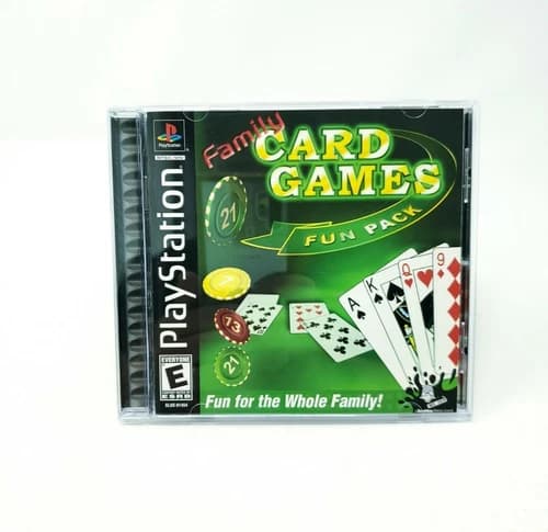 Family Card Games Fun Pack (Sony PlayStation 1) PS1 Complete CIB