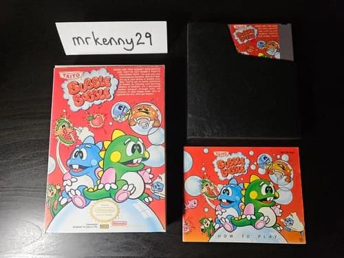 Bubble Bobble 1 (Nintendo NES, 1988) with Box and Manual