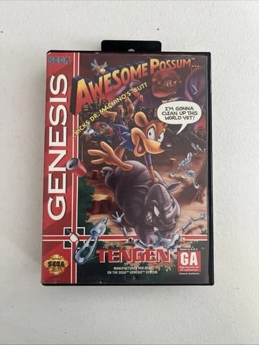 Awesome Possum Kicks Dr. Machino's Butt (Sega Genesis, 1994) Complete - Tested